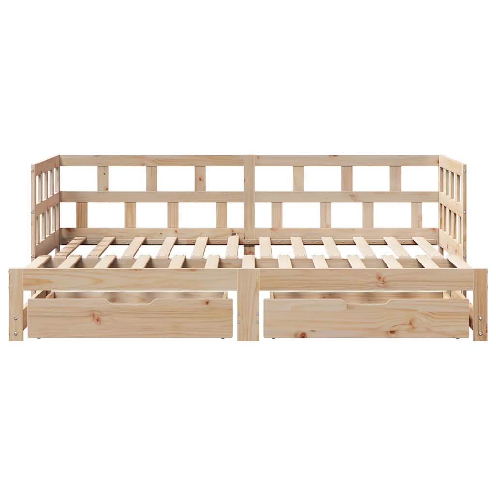 Daybed with Trundle and Drawers without Mattress 90x200 cm - Bargainia.com - 