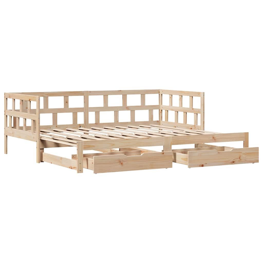 Daybed with Trundle and Drawers without Mattress 90x200 cm - Bargainia.com - 
