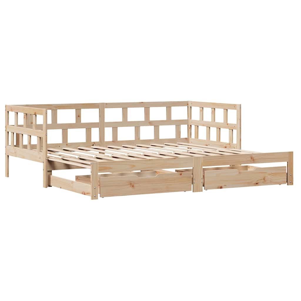 Daybed with Trundle and Drawers without Mattress 90x200 cm - Bargainia.com - 