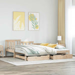 Daybed with Trundle and Drawers without Mattress 90x200 cm - Bargainia.com - 