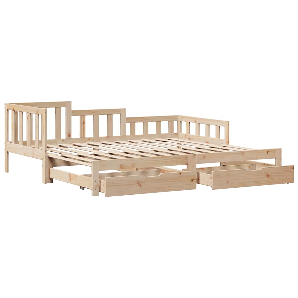 Daybed with Trundle and Drawers without Mattress 90x200 cm - Bargainia.com - 
