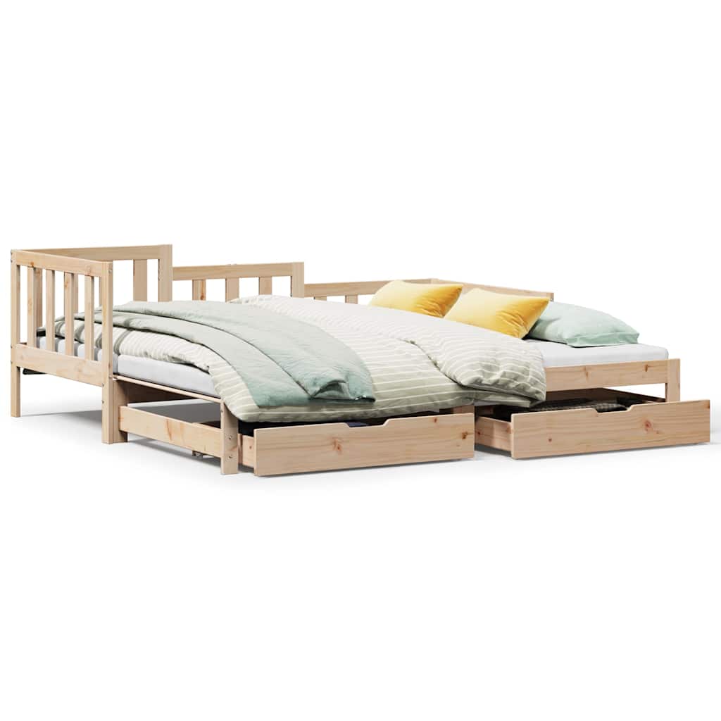 Daybed with Trundle and Drawers without Mattress 90x200 cm - Bargainia.com - 