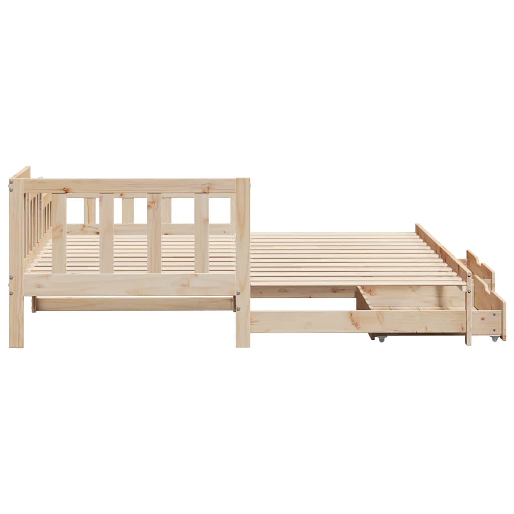 Daybed with Trundle and Drawers without Mattress 90x200 cm - Bargainia.com - 