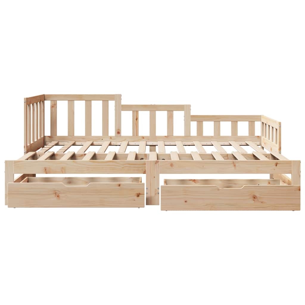 Daybed with Trundle and Drawers without Mattress 90x200 cm - Bargainia.com - 