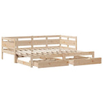 Daybed with Trundle and Drawers without Mattress 90x200 cm - Bargainia.com - 