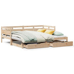 Daybed with Trundle and Drawers without Mattress 90x200 cm - Bargainia.com - 
