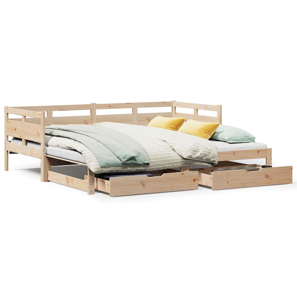 Daybed with Trundle and Drawers without Mattress 90x200 cm - Bargainia.com - 