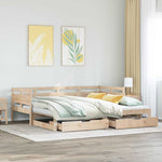 Daybed with Trundle and Drawers without Mattress 90x200 cm - Bargainia.com - 