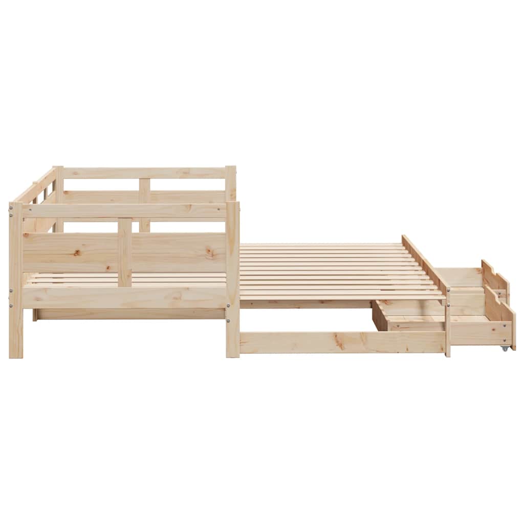 Daybed with Trundle and Drawers without Mattress 90x200 cm - Bargainia.com - 