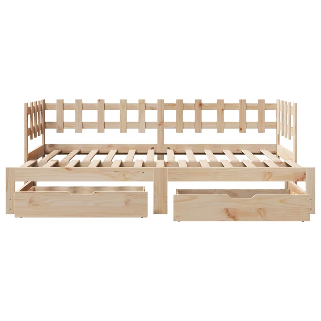 Daybed with Trundle and Drawers without Mattress 90x200 cm - Bargainia.com - 