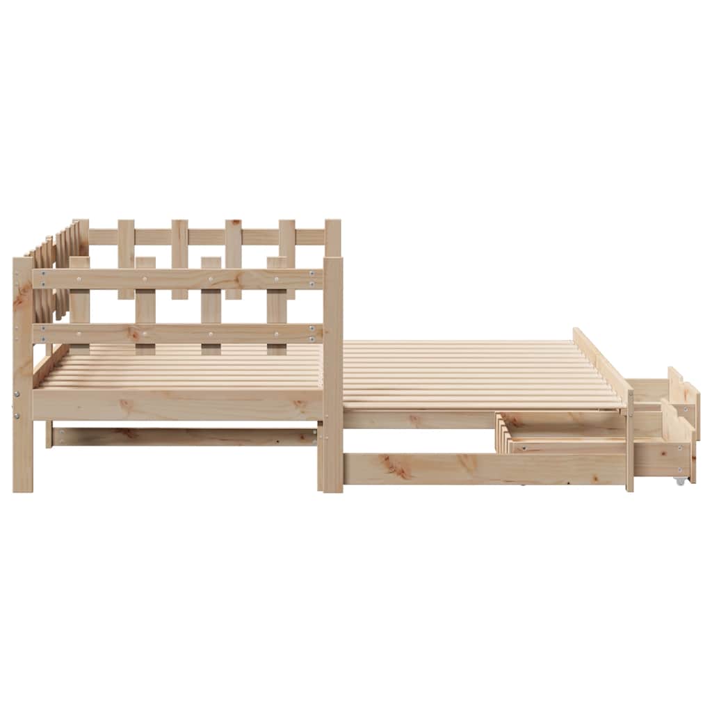 Daybed with Trundle and Drawers without Mattress 90x200 cm - Bargainia.com - 