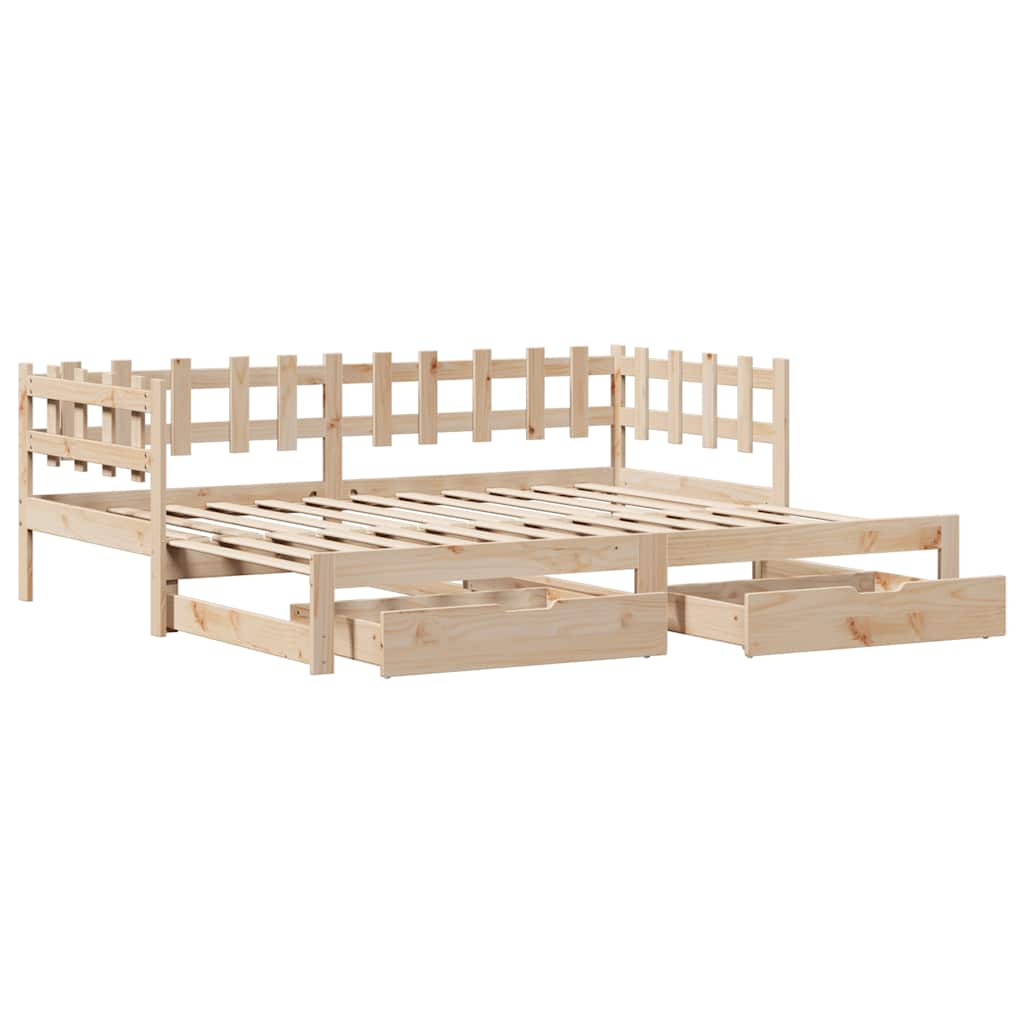 Daybed with Trundle and Drawers without Mattress 90x200 cm - Bargainia.com - 