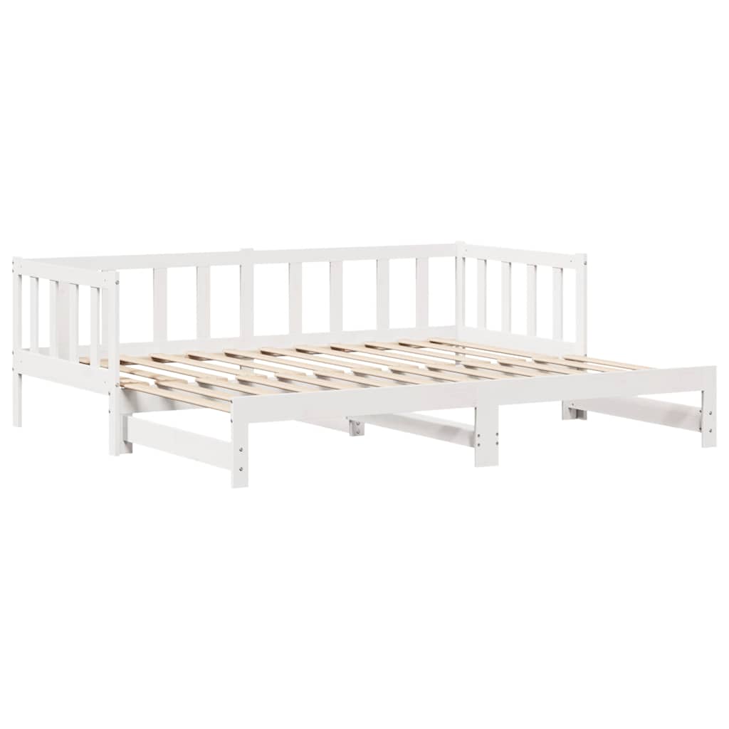 Daybed with Trundle and Drawers without Mattress White 80x200 cm - Bargainia.com - 