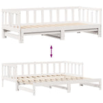 Daybed with Trundle and Drawers without Mattress White 80x200 cm - Bargainia.com - 
