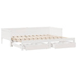 Daybed with Trundle and Drawers without Mattress White 80x200 cm - Bargainia.com - 
