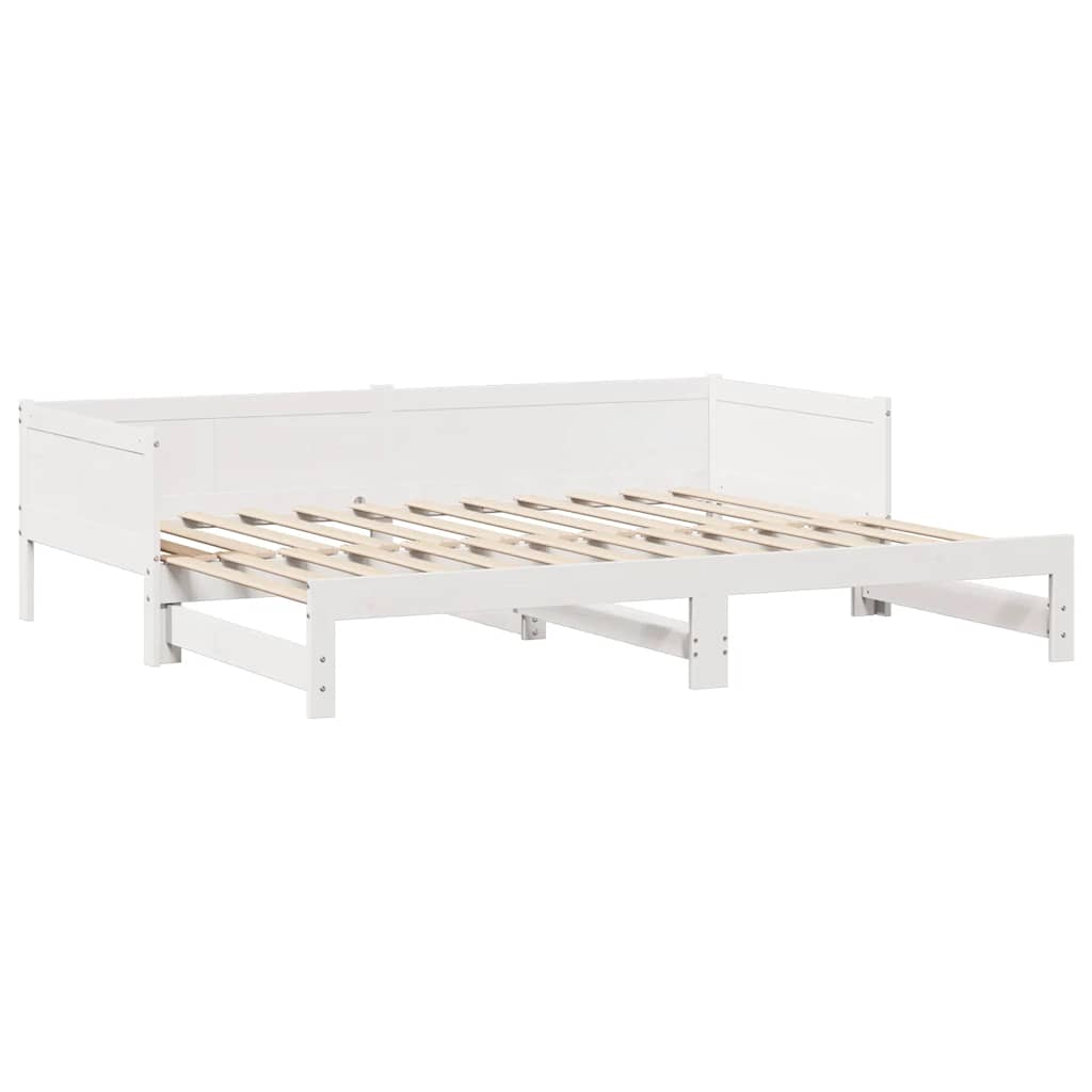 Daybed with Trundle and Drawers without Mattress White 80x200 cm - Bargainia.com - 