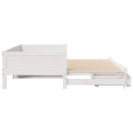 Daybed with Trundle and Drawers without Mattress White 80x200 cm - Bargainia.com - 