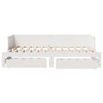 Daybed with Trundle and Drawers without Mattress White 80x200 cm - Bargainia.com - 