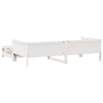 Daybed with Trundle and Drawers without Mattress White 80x200 cm - Bargainia.com - 
