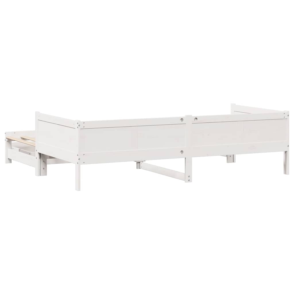 Daybed with Trundle and Drawers without Mattress White 80x200 cm - Bargainia.com - 