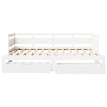 Daybed with Trundle and Drawers without Mattress White 80x200 cm - Bargainia.com - 