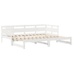 Daybed with Trundle and Drawers without Mattress White 80x200 cm - Bargainia.com - 