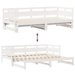 Daybed with Trundle and Drawers without Mattress White 80x200 cm - Bargainia.com - 