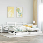Daybed with Trundle and Drawers without Mattress White 80x200 cm - Bargainia.com - 