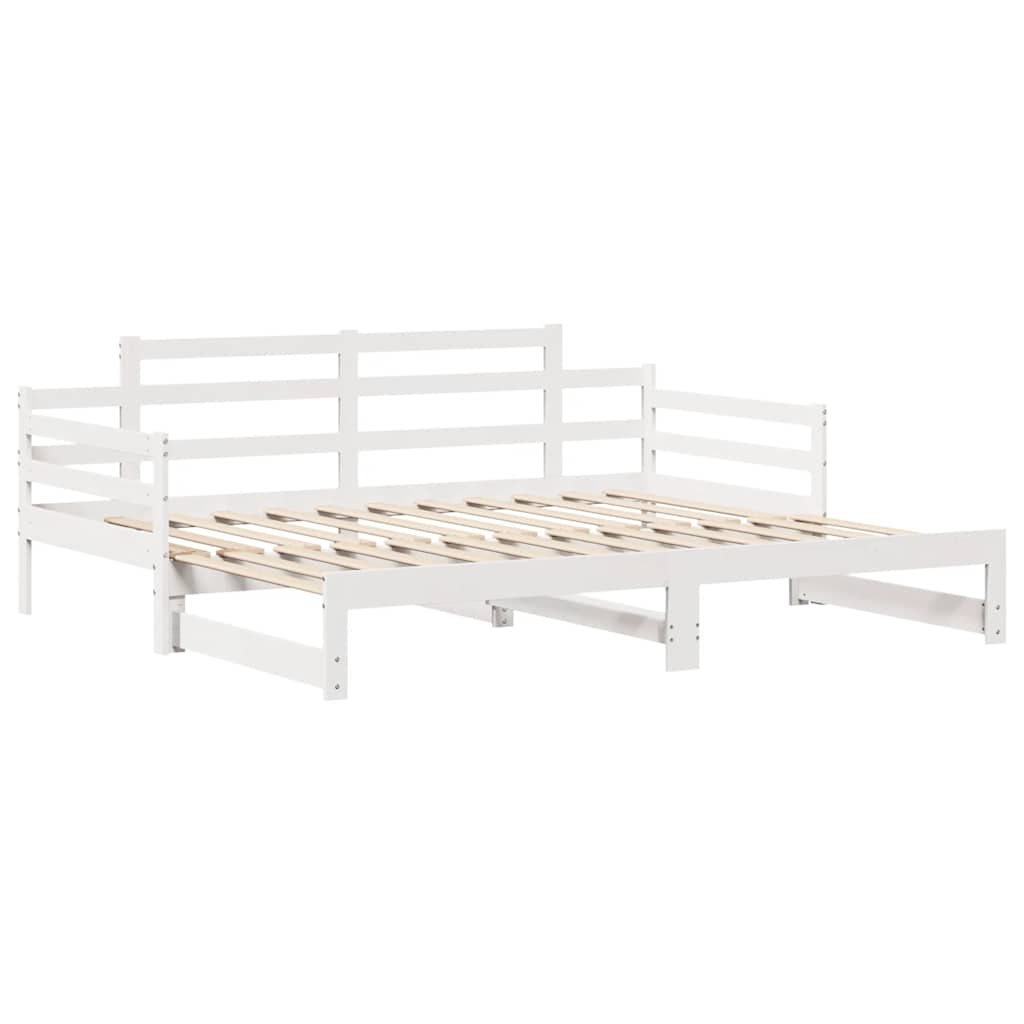 Daybed with Trundle and Drawers without Mattress White 80x200 cm - Bargainia.com - 