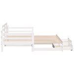 Daybed with Trundle and Drawers without Mattress White 80x200 cm - Bargainia.com - 