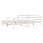 Daybed with Trundle and Drawers without Mattress White 80x200 cm - Bargainia.com - 