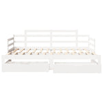 Daybed with Trundle and Drawers without Mattress White 80x200 cm - Bargainia.com - 
