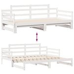 Daybed with Trundle and Drawers without Mattress White 80x200 cm - Bargainia.com - 