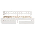 Daybed with Trundle and Drawers without Mattress White 80x200 cm - Bargainia.com - 