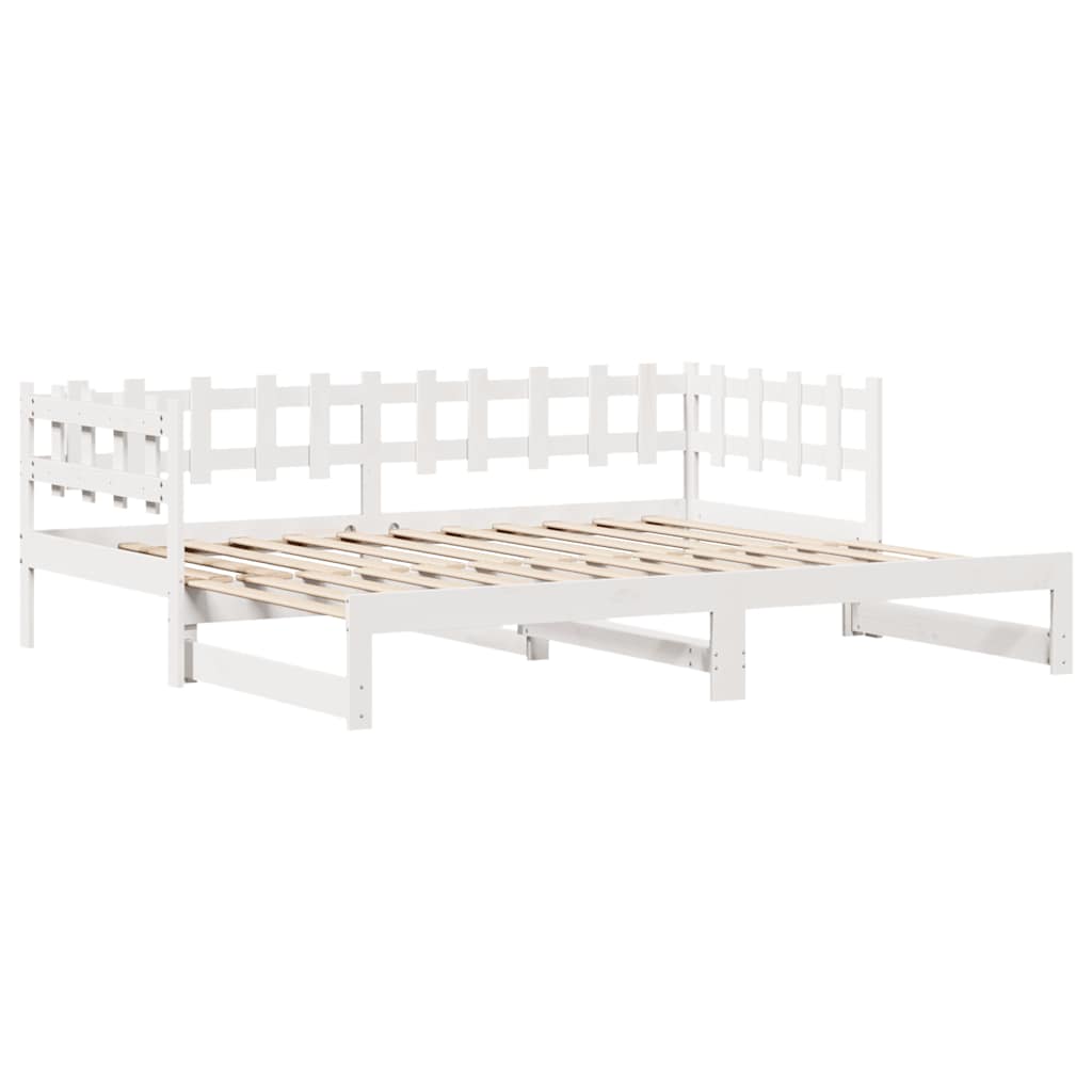 Daybed with Trundle and Drawers without Mattress White 80x200 cm - Bargainia.com - 