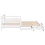 Daybed with Trundle and Drawers without Mattress White 90x190 cm Single - Bargainia.com - 