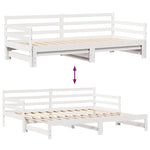 Daybed with Trundle and Drawers without Mattress White 90x190 cm Single - Bargainia.com - 