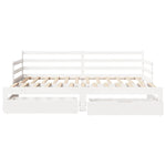 Daybed with Trundle and Drawers without Mattress White 90x190 cm Single - Bargainia.com - 