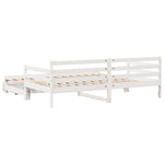 Daybed with Trundle and Drawers without Mattress White 90x190 cm Single - Bargainia.com - 