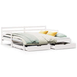 Daybed with Trundle and Drawers without Mattress White 90x190 cm Single - Bargainia.com - 