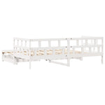 Daybed with Trundle and Drawers without Mattress White 90x190 cm Single - Bargainia.com - 