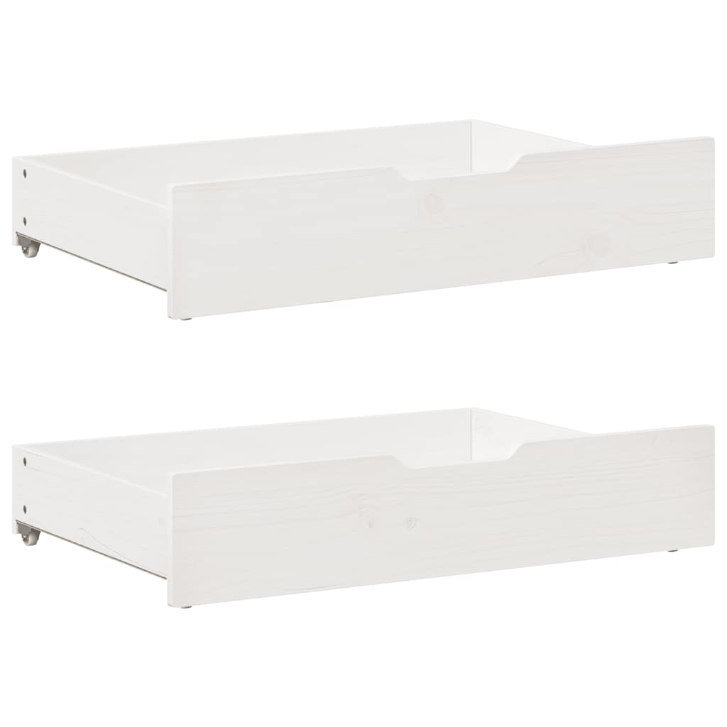 Daybed with Trundle and Drawers without Mattress White 90x190 cm Single - Bargainia.com - 