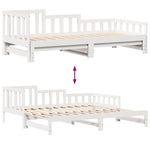 Daybed with Trundle and Drawers without Mattress White 90x190 cm Single - Bargainia.com - 