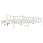 Daybed with Trundle and Drawers without Mattress White 90x190 cm Single - Bargainia.com - 