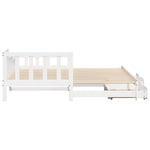 Daybed with Trundle and Drawers without Mattress White 90x190 cm Single - Bargainia.com - 