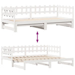Daybed with Trundle and Drawers without Mattress White 90x190 cm Single - Bargainia.com - 