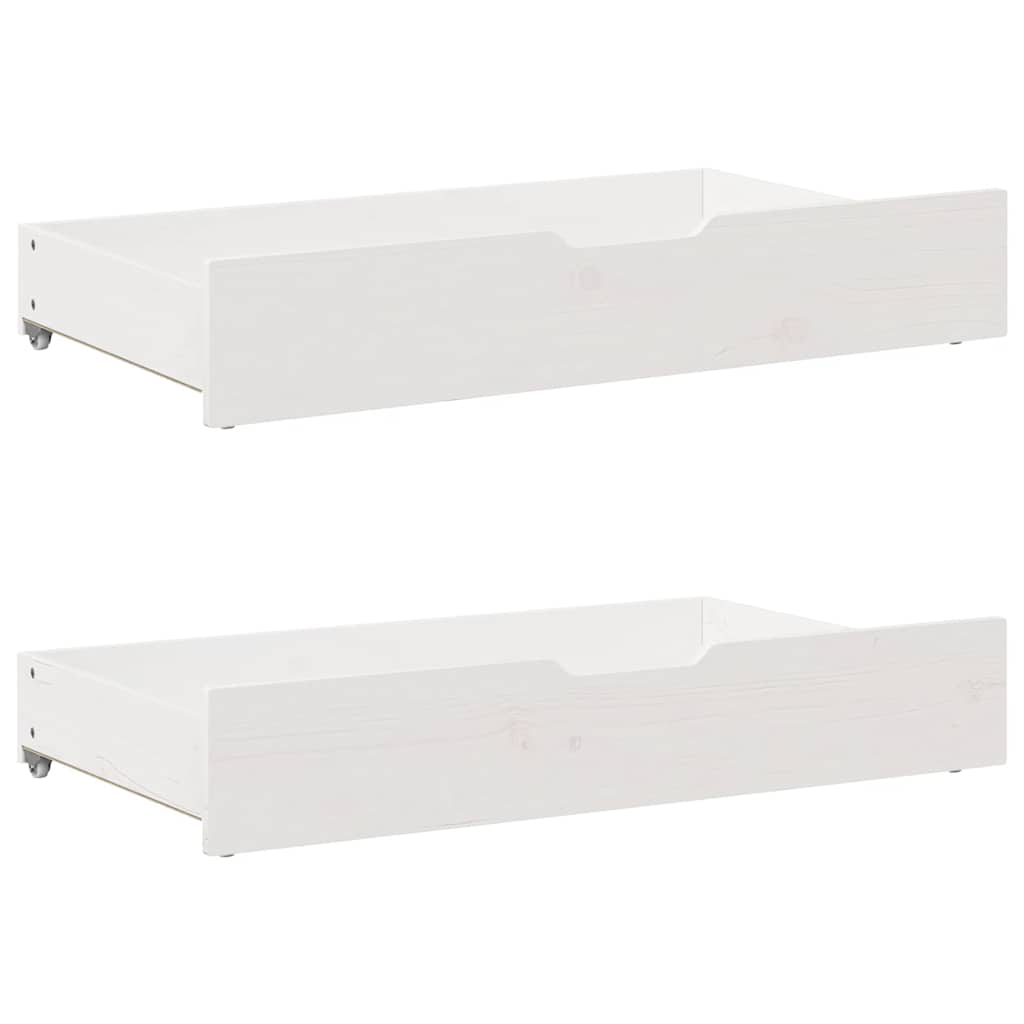 Daybed with Trundle and Drawers without Mattress White 90x190 cm Single - Bargainia.com - 