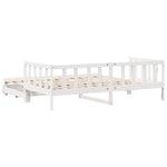 Daybed with Trundle and Drawers without Mattress White 90x200 cm - Bargainia.com - 