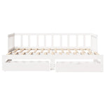 Daybed with Trundle and Drawers without Mattress White 90x200 cm - Bargainia.com - 