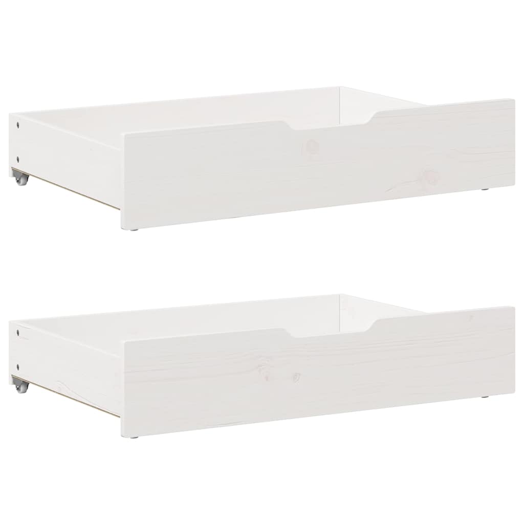 Daybed with Trundle and Drawers without Mattress White 90x200 cm - Bargainia.com - 